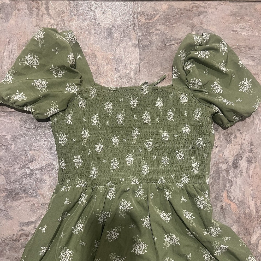 Hesperus Woman's Small Floral Ditsy Midi Dress Puff Sleeves Cottagecore Boho MED - Picture 9 of 9